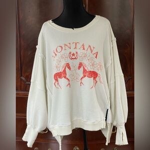 We The Free cream pullover Sweatshirt